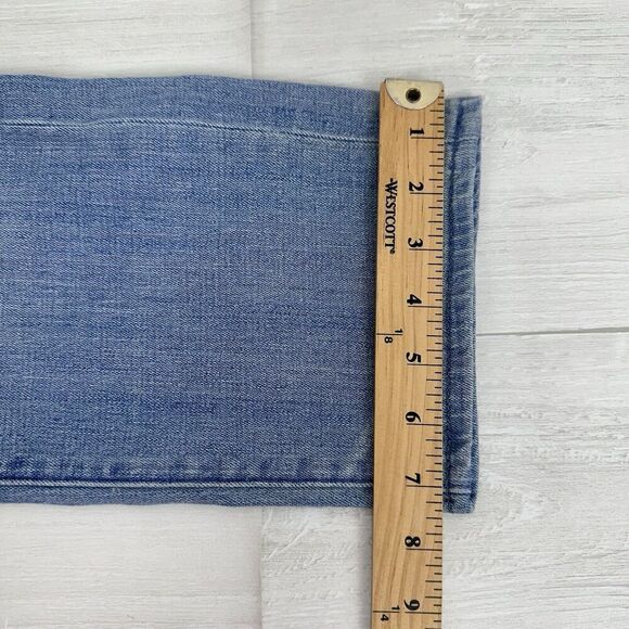 Pilcro Low-Rise Slim Boyfriend Jeans 28 Blue Light Wash Embroidered Straight Leg - Picture 12 of 13